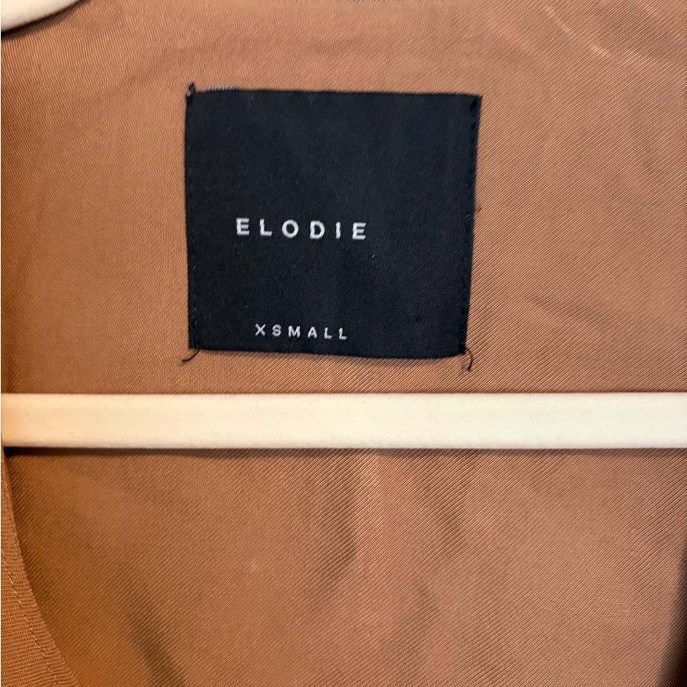 Elodie Camel Drape Trench Coat Lightweight Duster XS - Picture 2 of 6